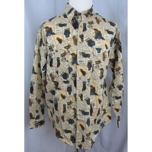 NWT Men's Ruff Hewn GameKeeper Long Sleeve Flannel Fly Fishing Flies Shirt Large